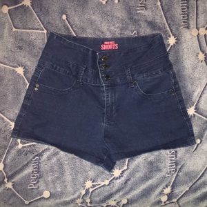 Navy Blue High Waisted Shorts (Size 5)